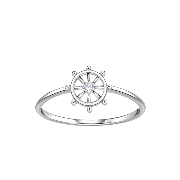 Silver Ship Wheel Ring - 23029