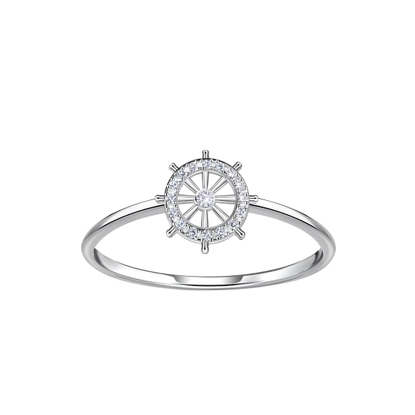 Silver Ship Wheel Ring - 23030