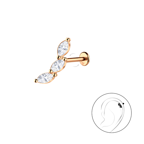 Silver Geometric with Titanium Labret - 22987
