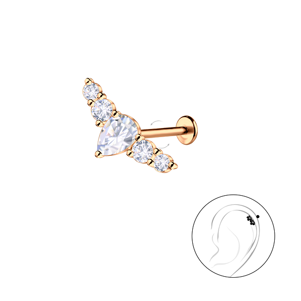 Silver Geometric with Titanium Labret - 22997