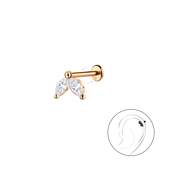 Silver Geometric with Titanium Labret - 23005