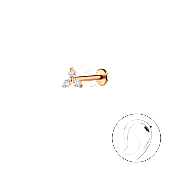 Silver Geometric with Titanium Labret - 23009