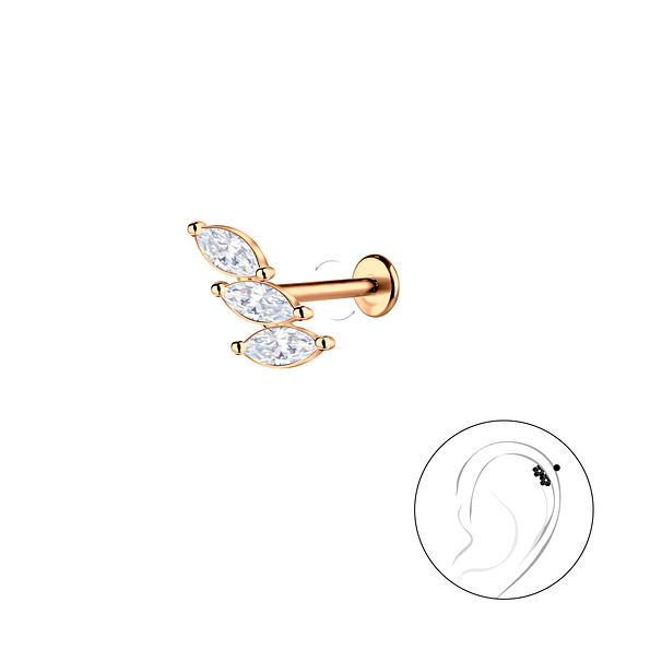 Silver Geometric with Titanium Labret - 23017