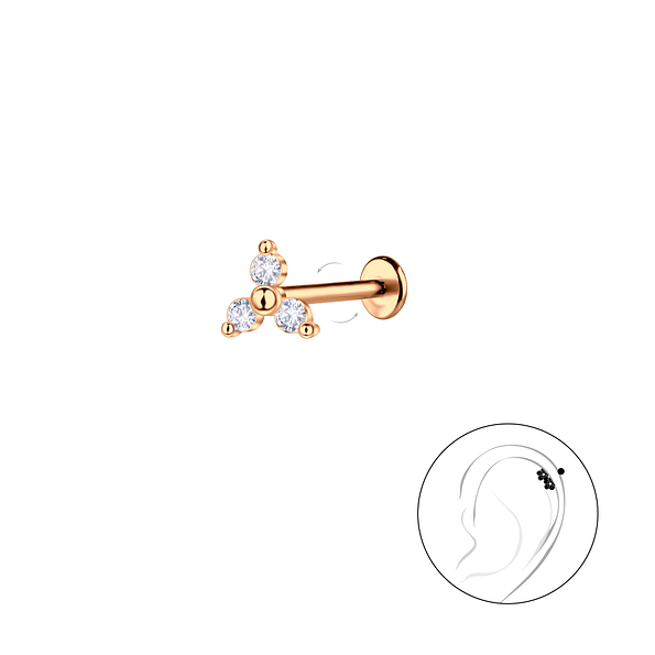 Silver Geometric with Titanium Labret - 23042