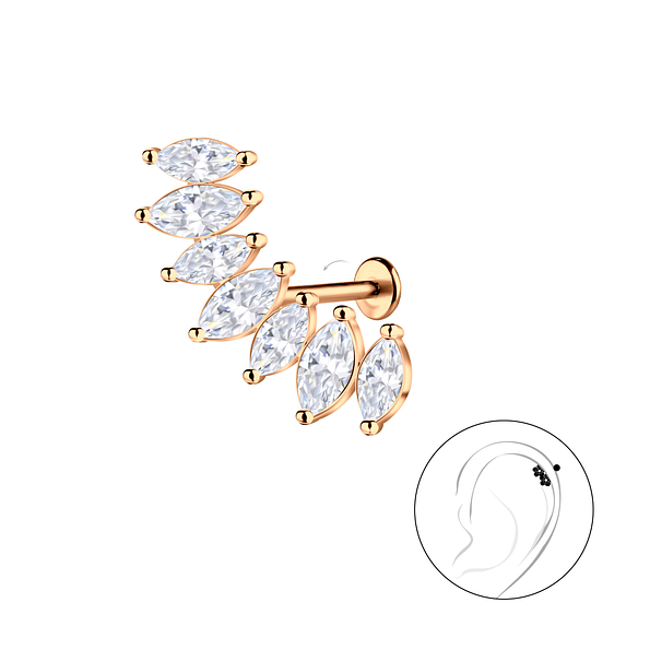 Silver Geometric with Titanium Labret - 23046