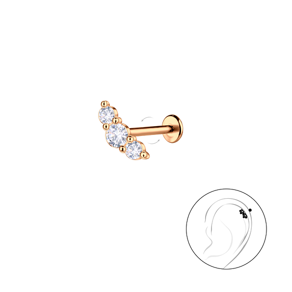 Silver Geometric with Titanium Labret - 23061