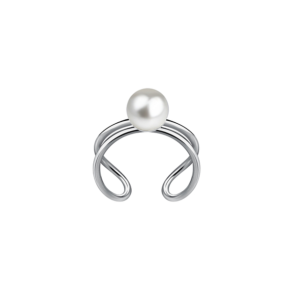 Silver Wire Ear Cuff with 4mm Pearl - 23134
