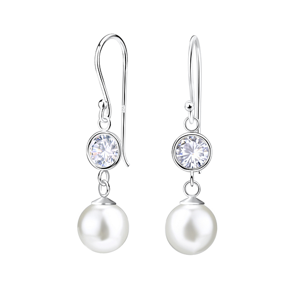 6mm Pearl Silver Earrings - 23172