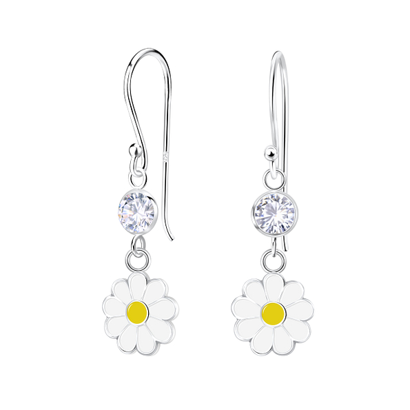 Silver Flower Earrings - 23171