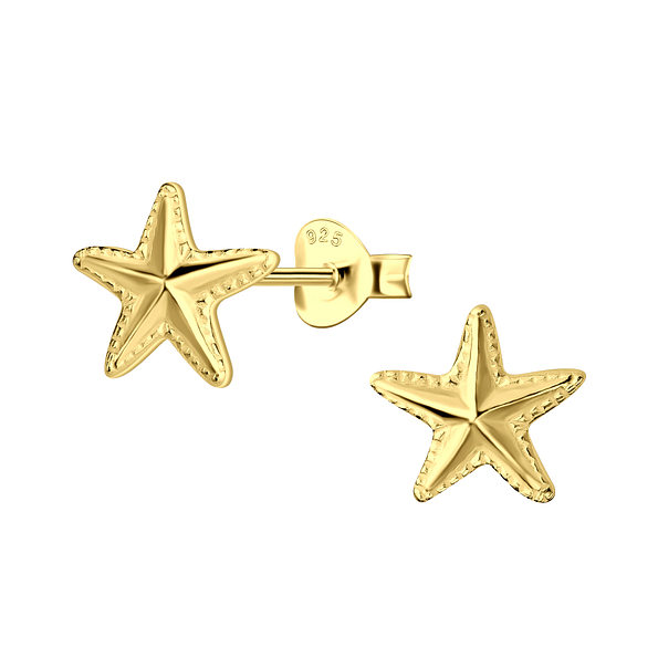 Silver Starfish Stud Earrings - 23158
