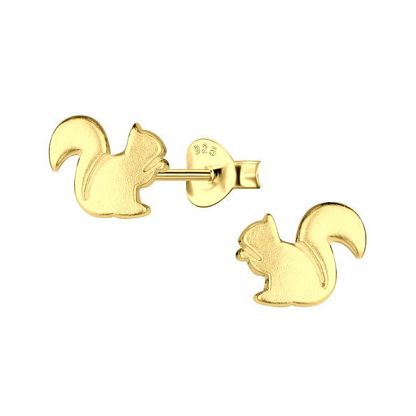 Silver Squirrel Stud Earrings - 23126