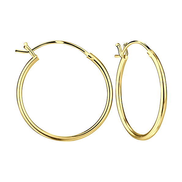 20mm Silver French Lock Hoop Earrings - 23156