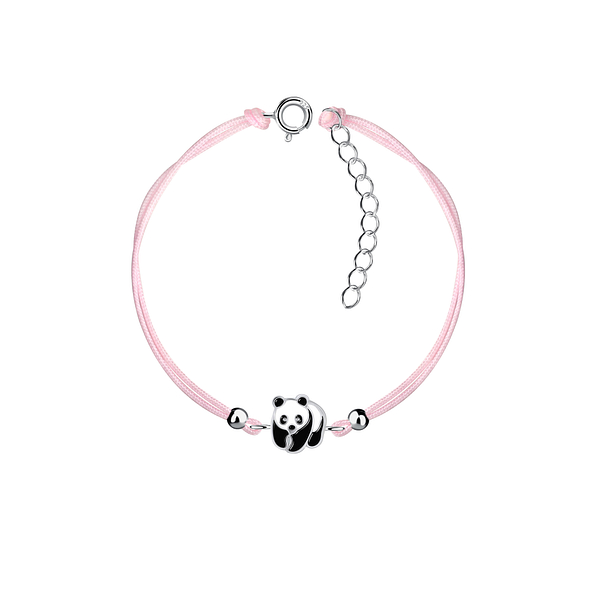 Silver Panda Cord Bracelet - 23159