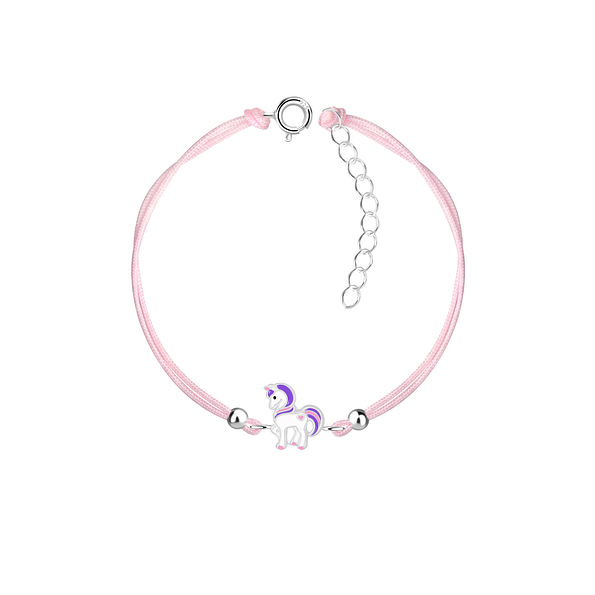 Silver Unicorn Cord Bracelet - 23226