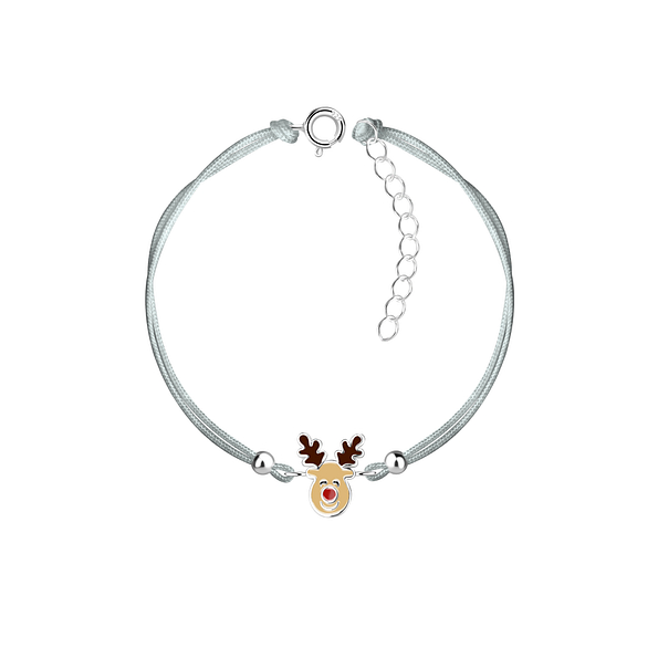 Silver Reindeer Cord Bracelet - 23232