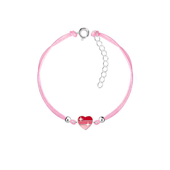 Silver Heart Cord Bracelet - 23237