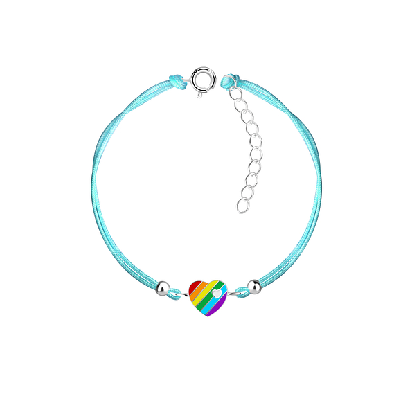 Silver Heart Cord Bracelet - 23229