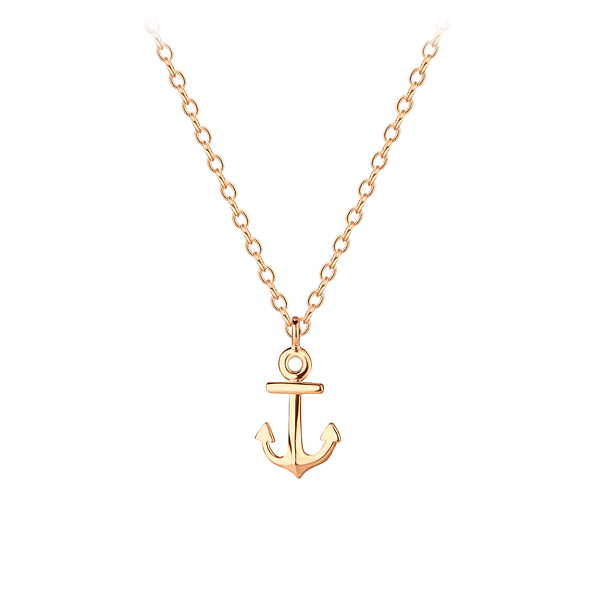 Silver Anchor Necklace - 23196