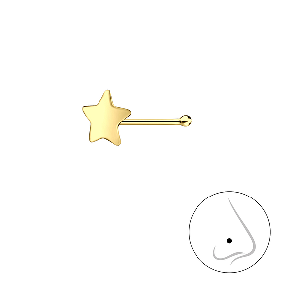 Silver Star Nose Stud With Ball - 23154