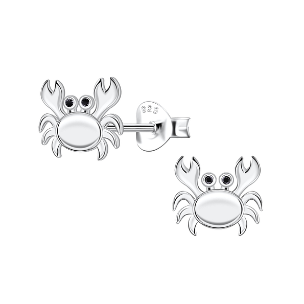 Silver Crab Stud Earrings - 23270