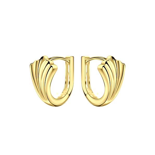 12mm Silver Leaf Huggie Earrings - 23258