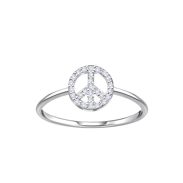 Silver Peace Symbol Ring - 23311