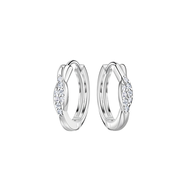 13mm Silver Twisted Huggie Earrings - 23445