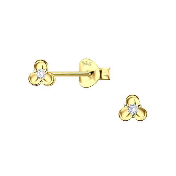 Silver Flower Stud Earrings - 23517