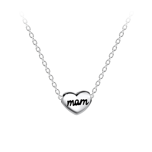 Silver Mom Beaded Necklace - 23564