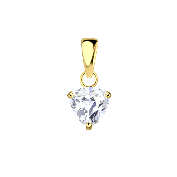 6mm Trillion Cubic Zirconia Silver Pendant - 23526