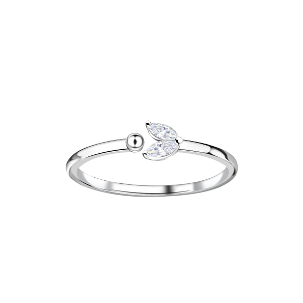 Silver Geometric Opened Ring - 23724