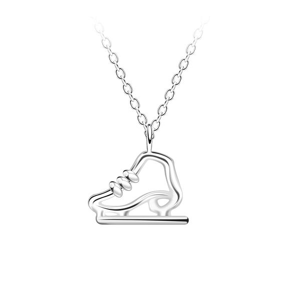 Silver Rollerblade Outline Necklace - 23710
