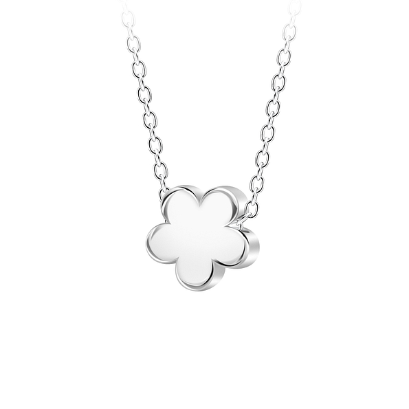 Silver Flower Necklace - 23575