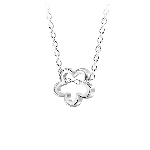 Silver Flower Necklace - 23591