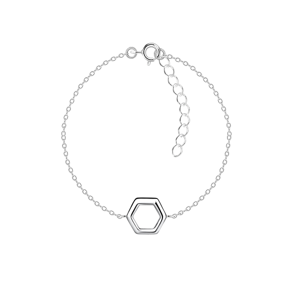 Silver Hexagon Bracelet - 23858
