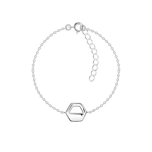Silver Hexagon Bracelet - 23859