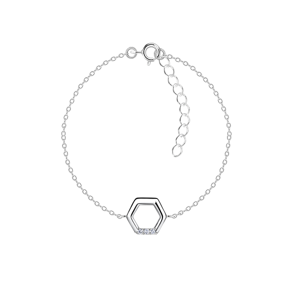 Silver Hexagon Bracelet - 23860