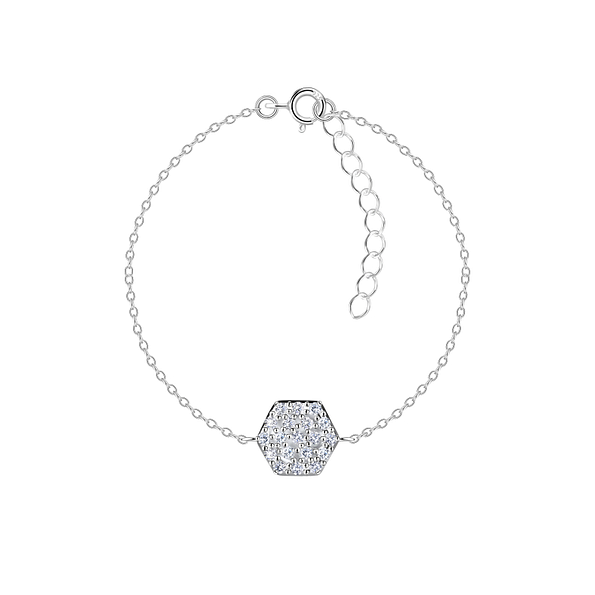 Silver Hexagon Bracelet - 23862