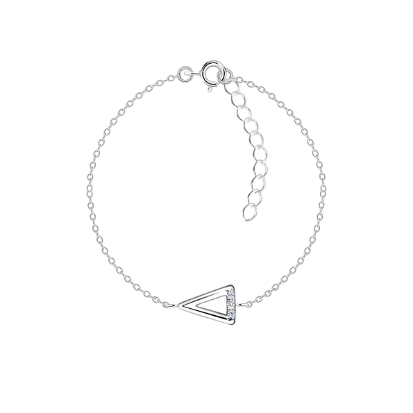 Silver Triangle Outline Bracelet - 23870