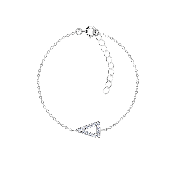 Silver Triangle Outline Bracelet - 23871