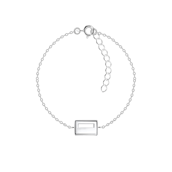 Silver Rectangle Bracelet - 23874