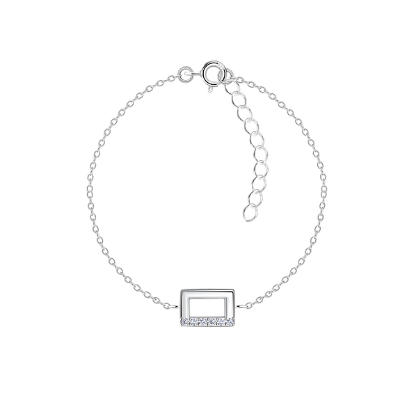Silver Rectangle Bracelet - 23875