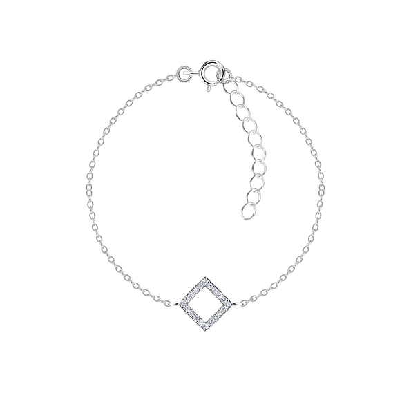 Silver Square Outline Bracelet - 23881