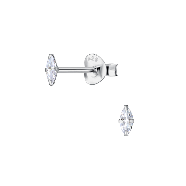 2x4mm Marquise Cubic Zirconia Stud Earrings - 23949