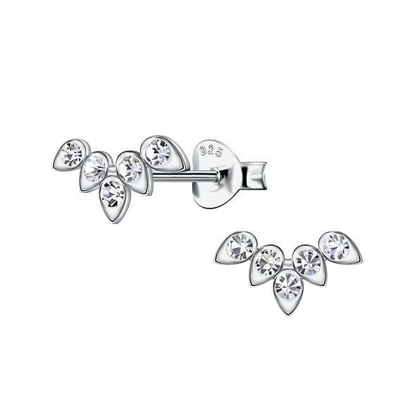 Silver Geometric Stud Earrings  - 23950