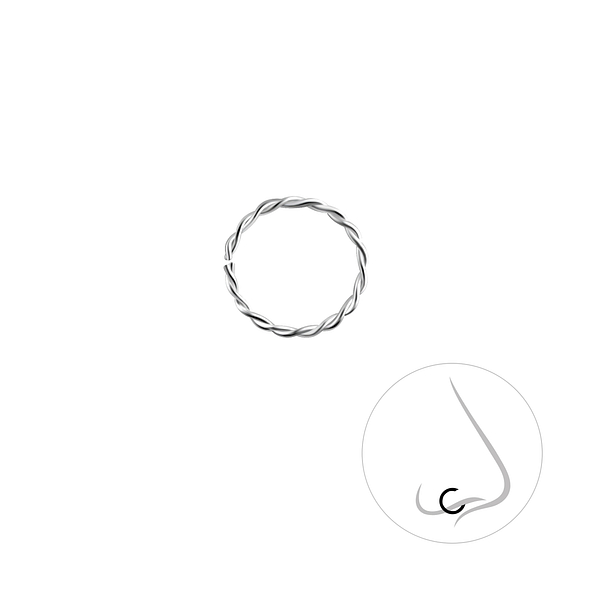 9.5mm Silver Twisted Continuous Ring - 24263 9.5mm Silver Twisted Continuous Ring - 24263