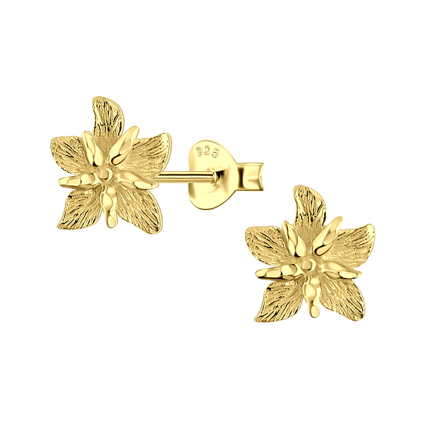 Silver Flower Stud Earrings - 24216
