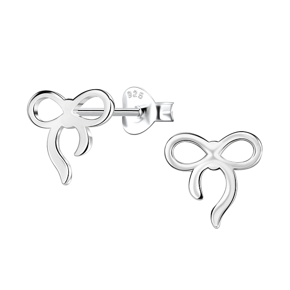 Silver Bow Stud Earrings  - 24220