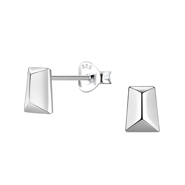 Silver Geometric Stud Earrings  - 24221