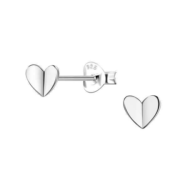 Silver Heart Stud Earrings  - 24222
